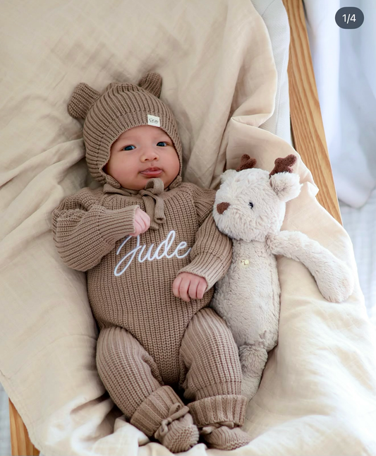 Personalised Full Length Romper | Mocha