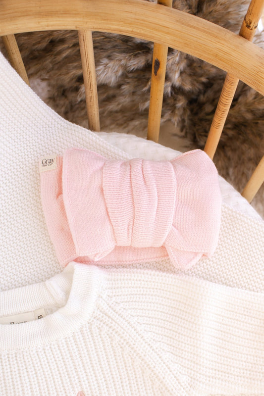 Knitted Head Bow | Soft Pink