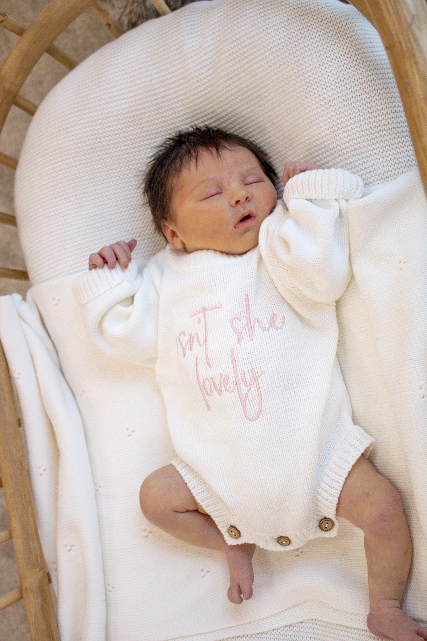 Baby Romper | Isn't She Lovely | White