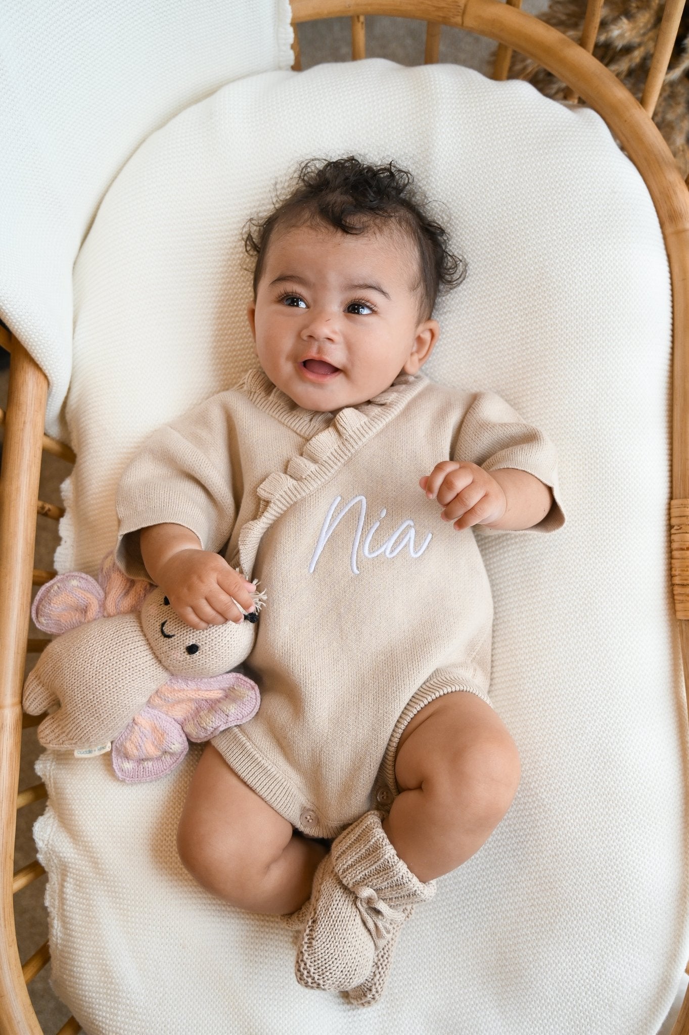 Ruffled Edge Wrap Romper | Fawn