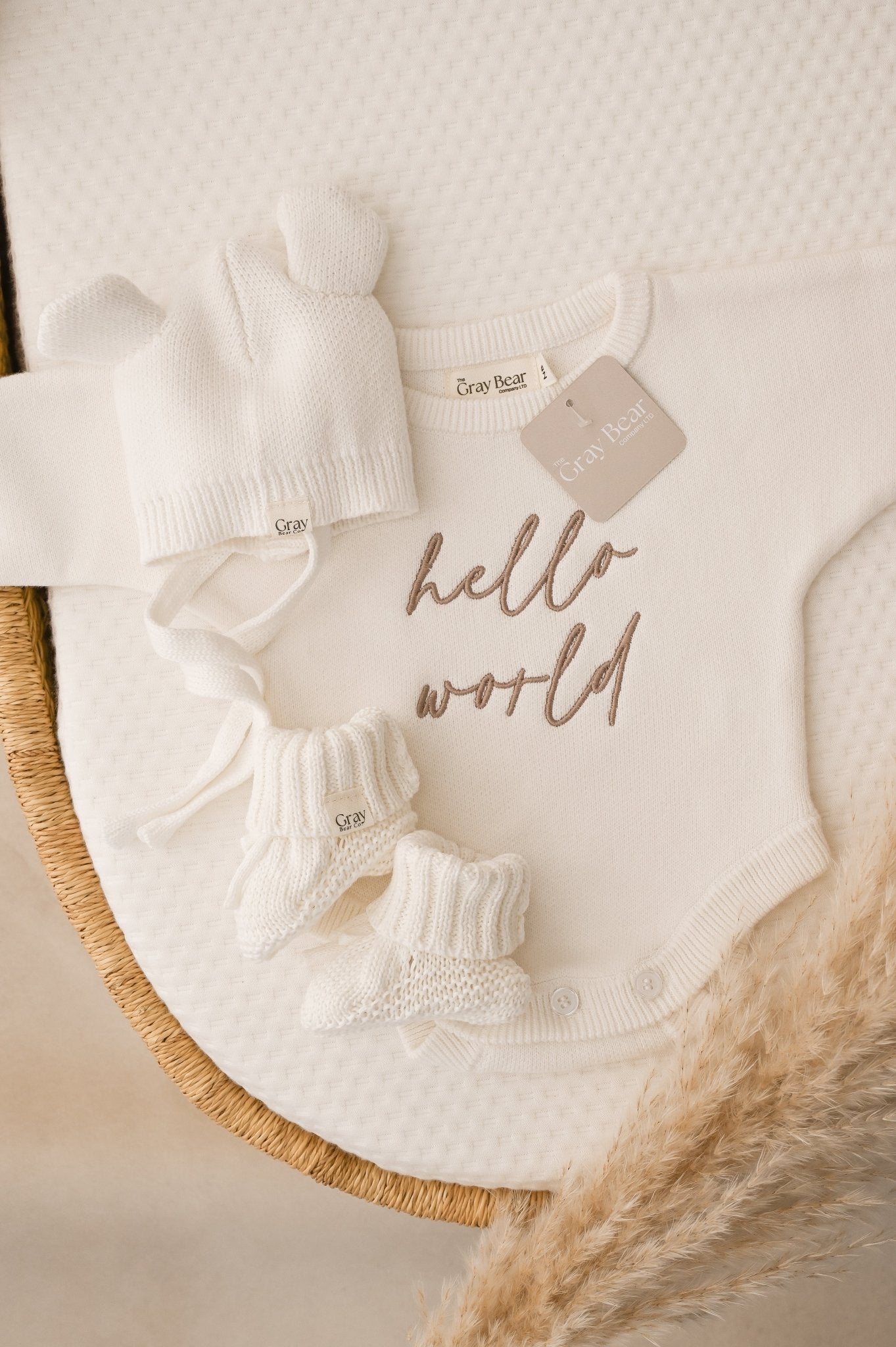 Personalised White Romper and accessories | 3 piece Bundle