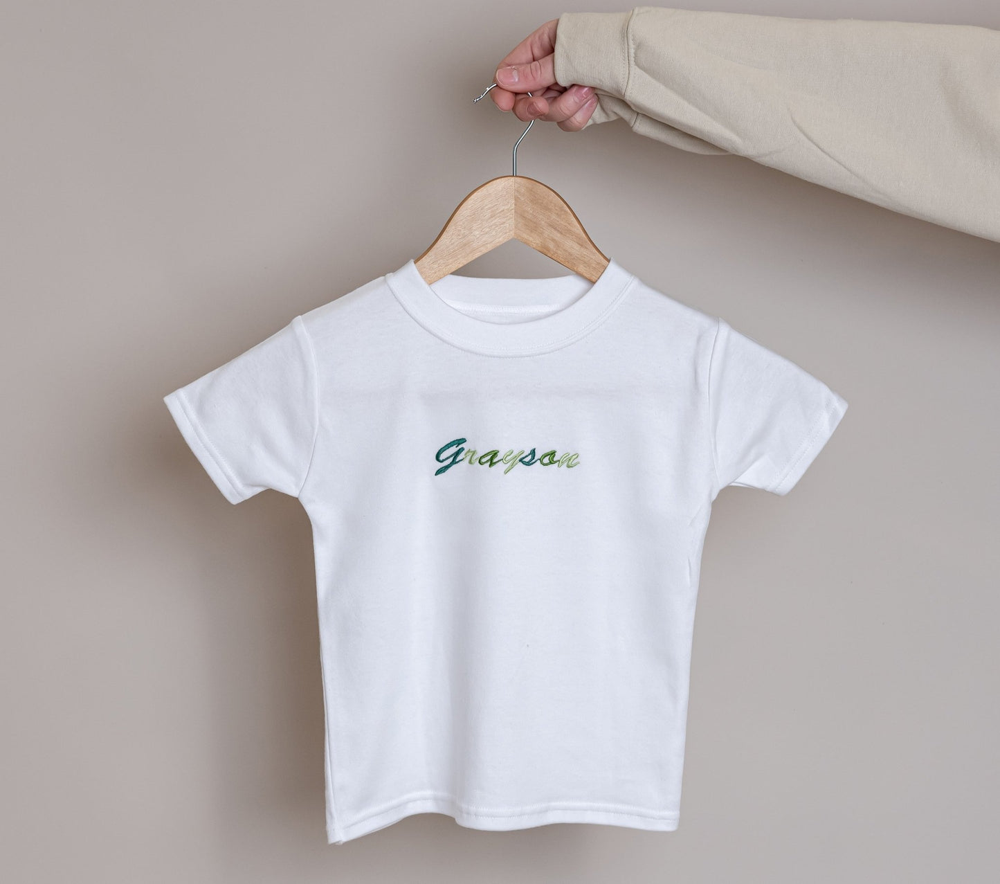 Breathable cotton t-shirts, personalised with your child's name for a special touch