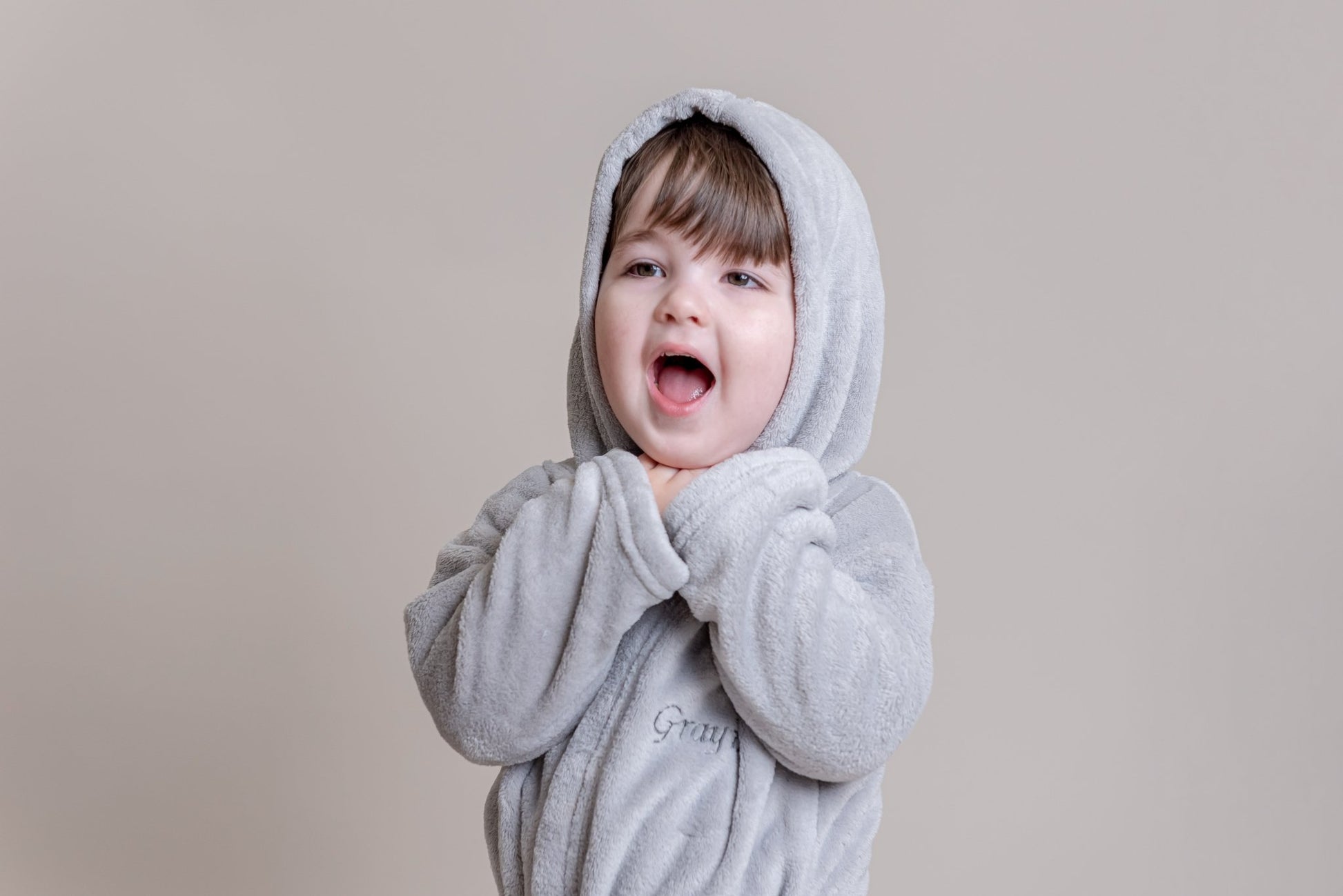 Grey Personalised Children's Dressing Gown | The Gray Bear Company TheGrayBearCompany Grey Personalised Children's Dressing Gown | The Gray Bear Company TheGrayBearCompany