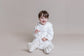 Luxurious white bath robe with personalised embroidery for little ones