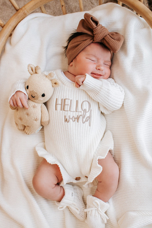 Chunky Ruffle Romper | Hello World