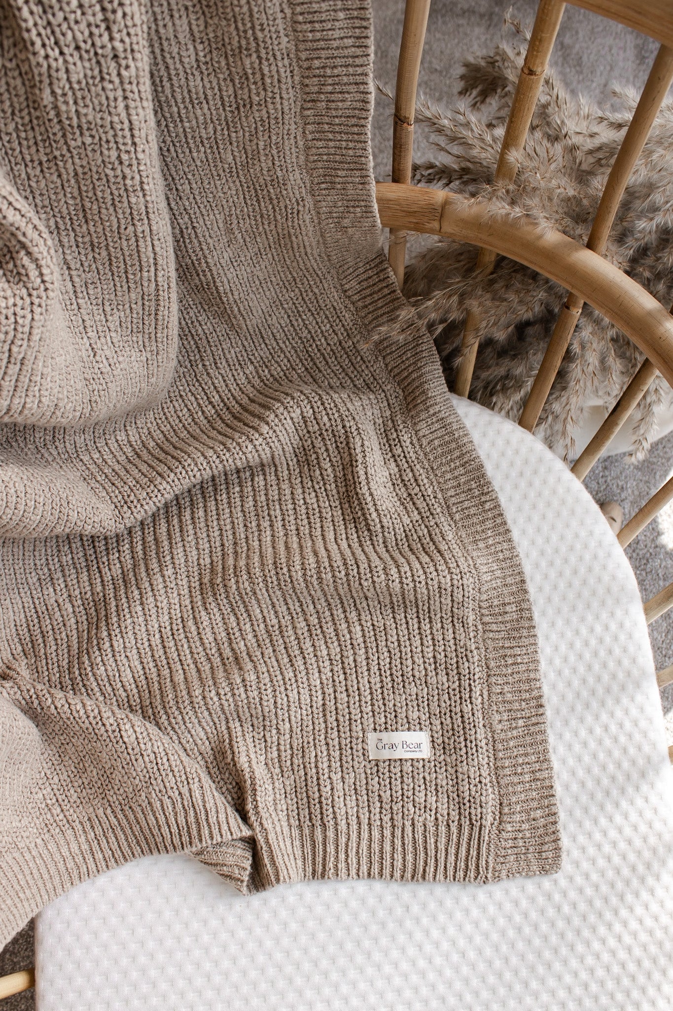 Textured Knitted Blanket | Fudge