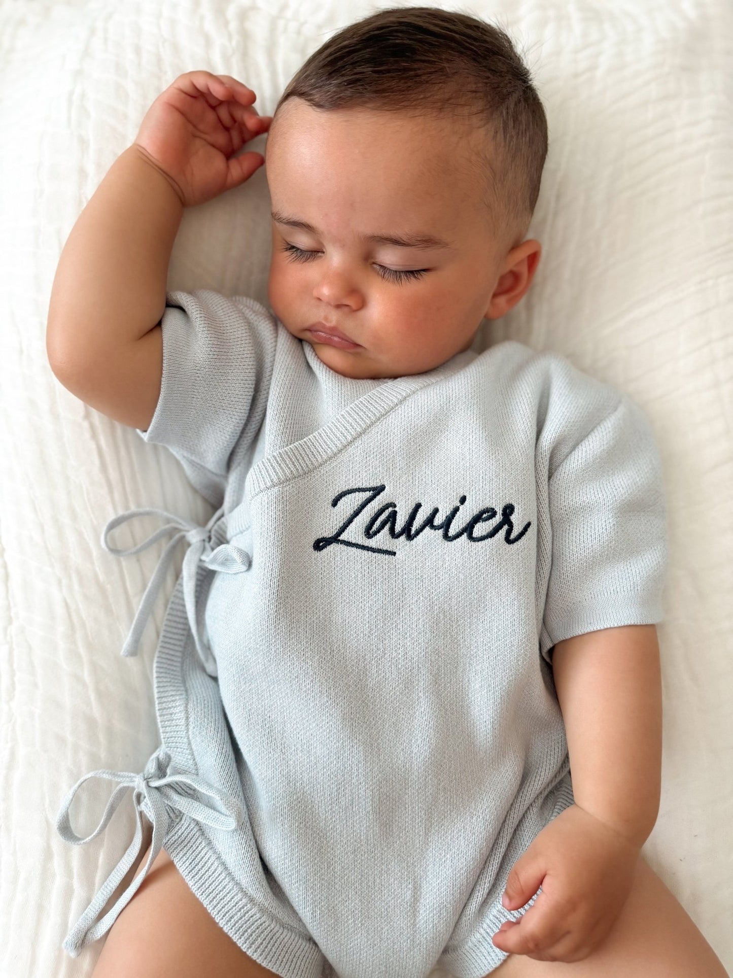 Unisex Wrap Romper | Powder Blue