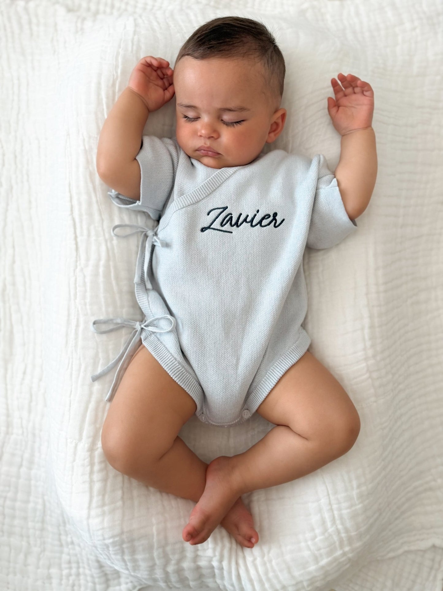 Unisex Wrap Romper | Powder Blue