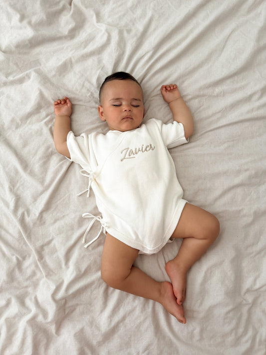 Unisex Wrap Romper | White