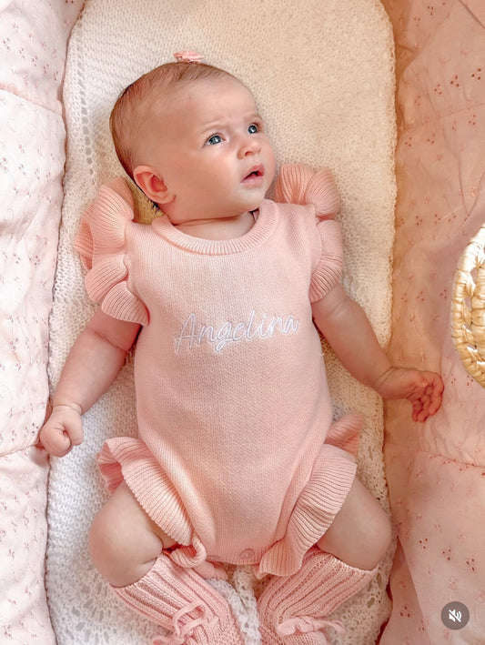 Ruffled Shoulder Romper | Blossom Pink