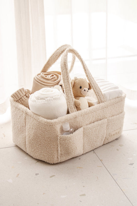 Boucle Nappy Caddy | Oatmeal