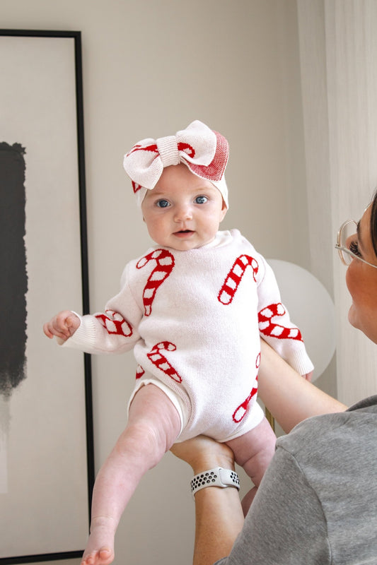 Red Candy Cane Romper | Christmas Collection