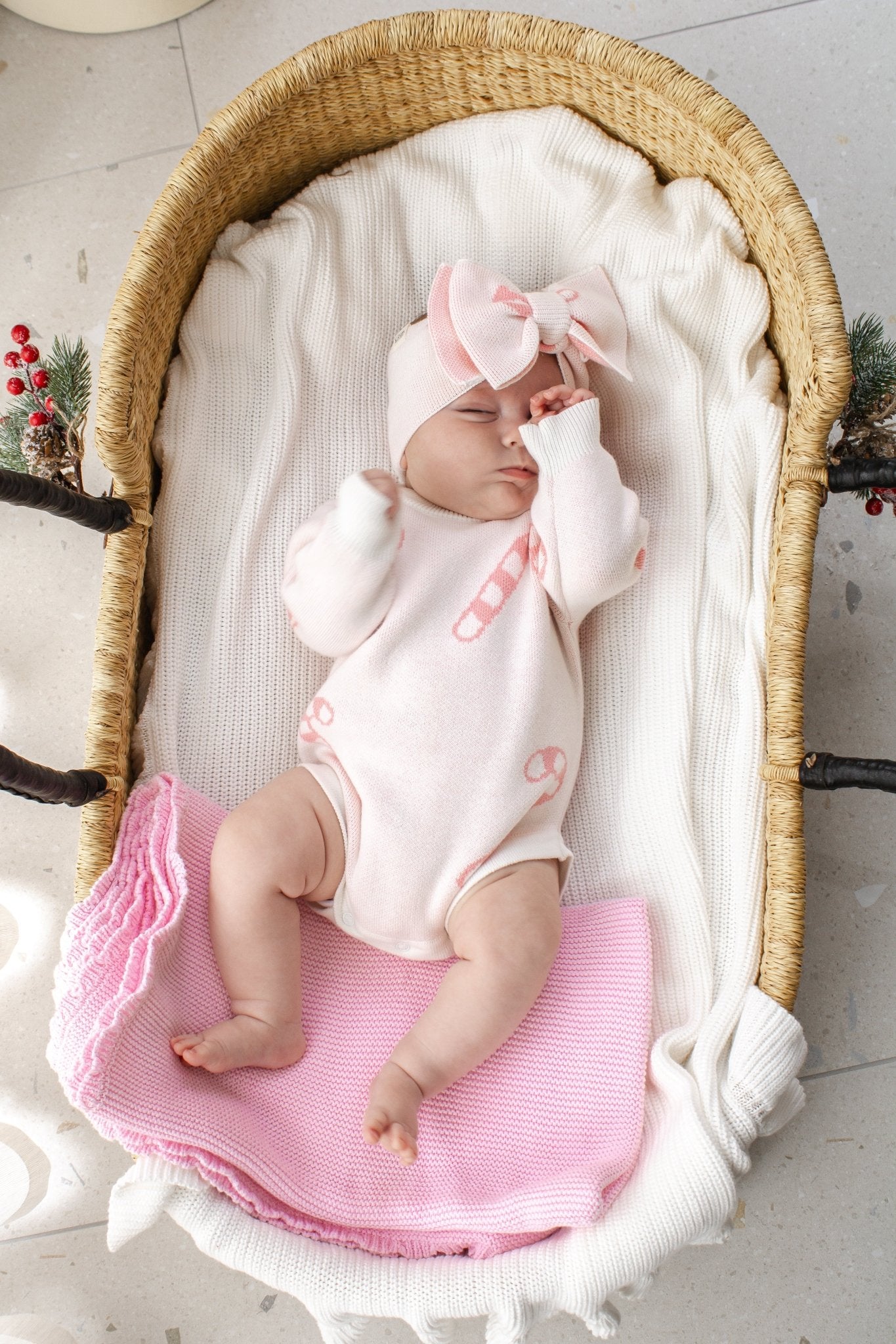 Pink Candy Cane Romper | Christmas Collection