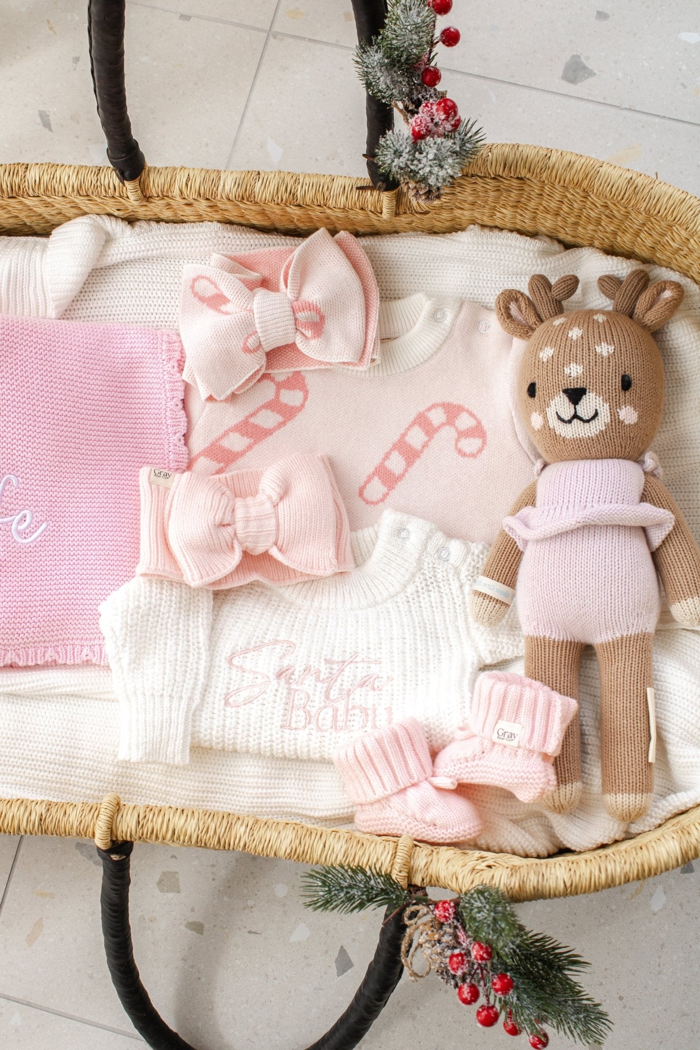 Pink Candy Cane Romper | Christmas Collection