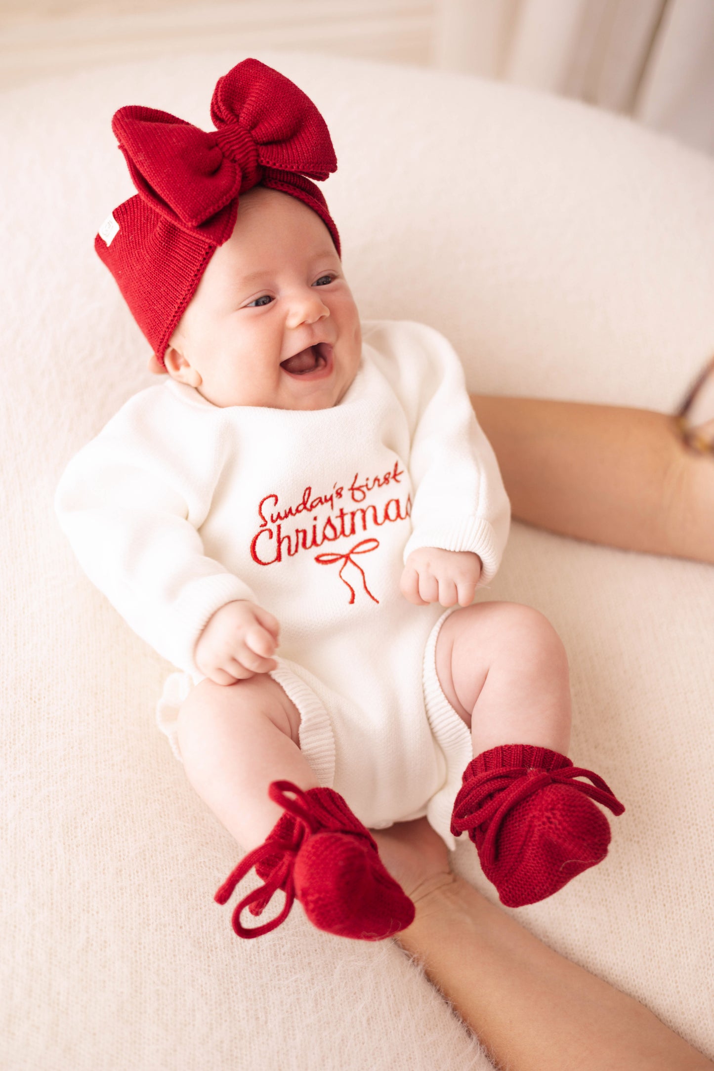 Personalised First Christmas Ruffle Romper
