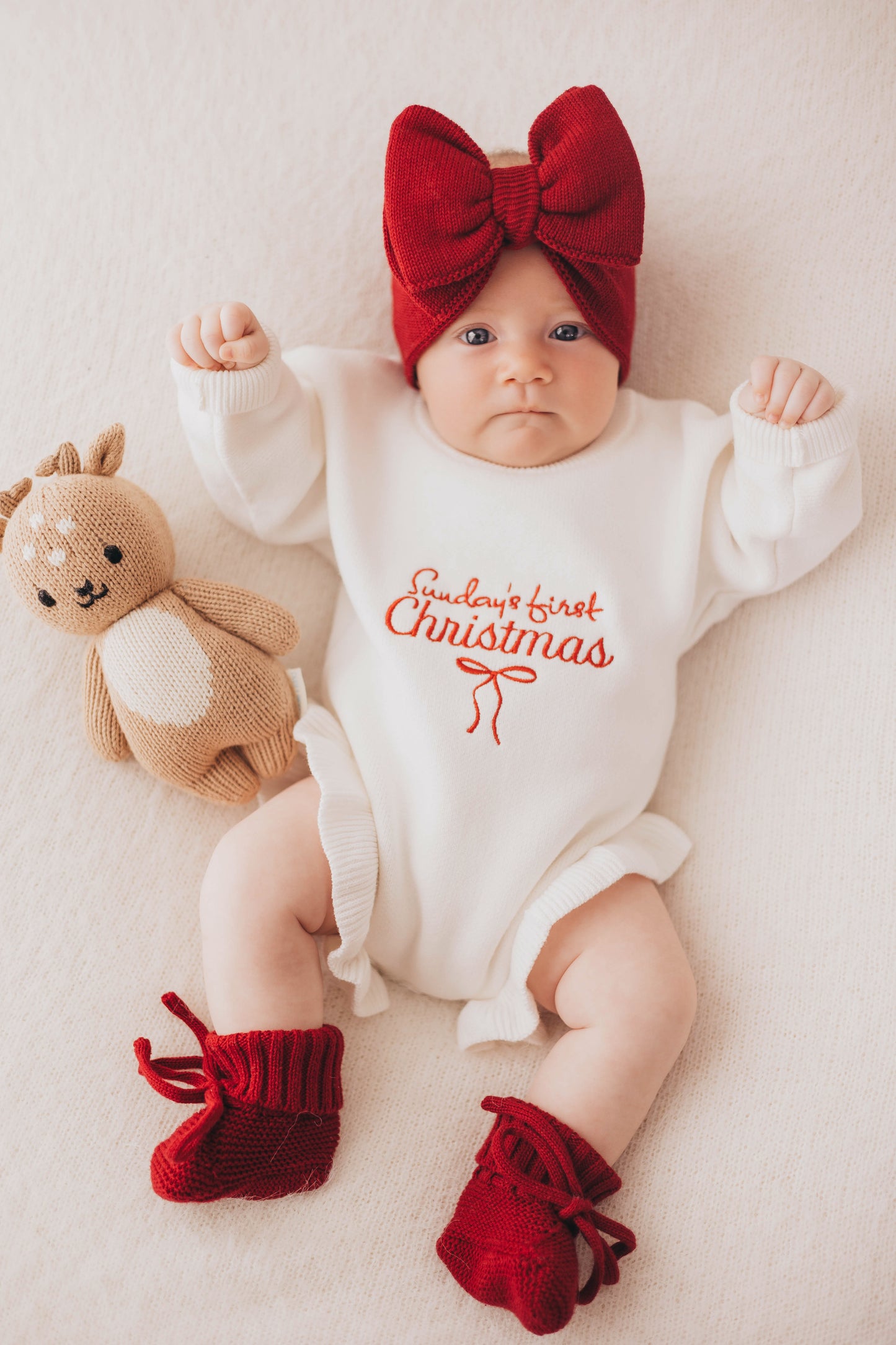 Personalised First Christmas Ruffle Romper