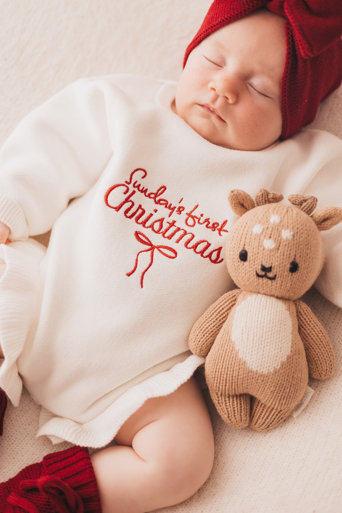 Personalised First Christmas Ruffle Romper