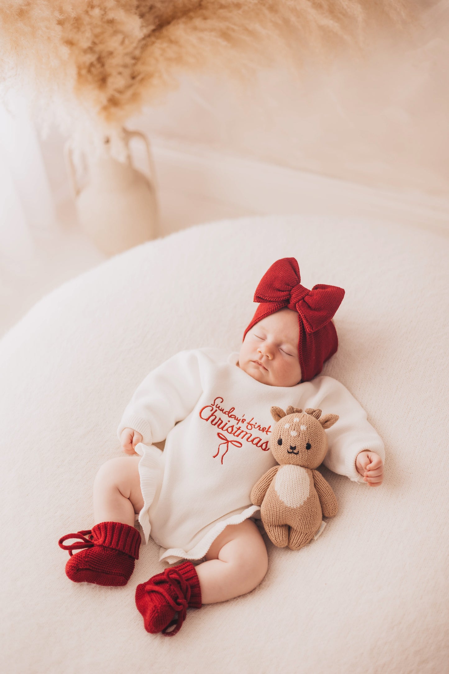 Personalised First Christmas Ruffle Romper