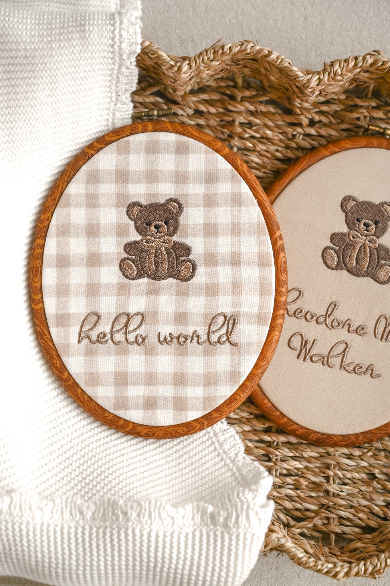 Embroidery Hoop Plaque | Bear