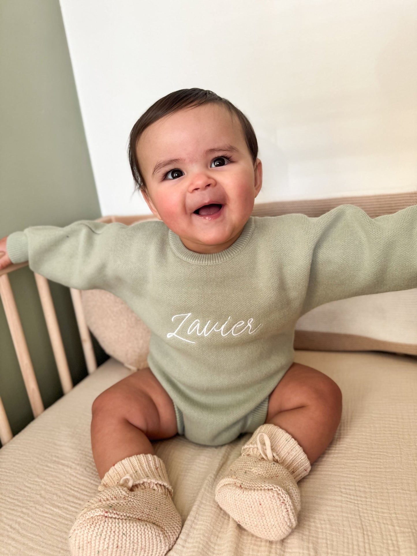 Personalised Unisex Romper | Sage Green