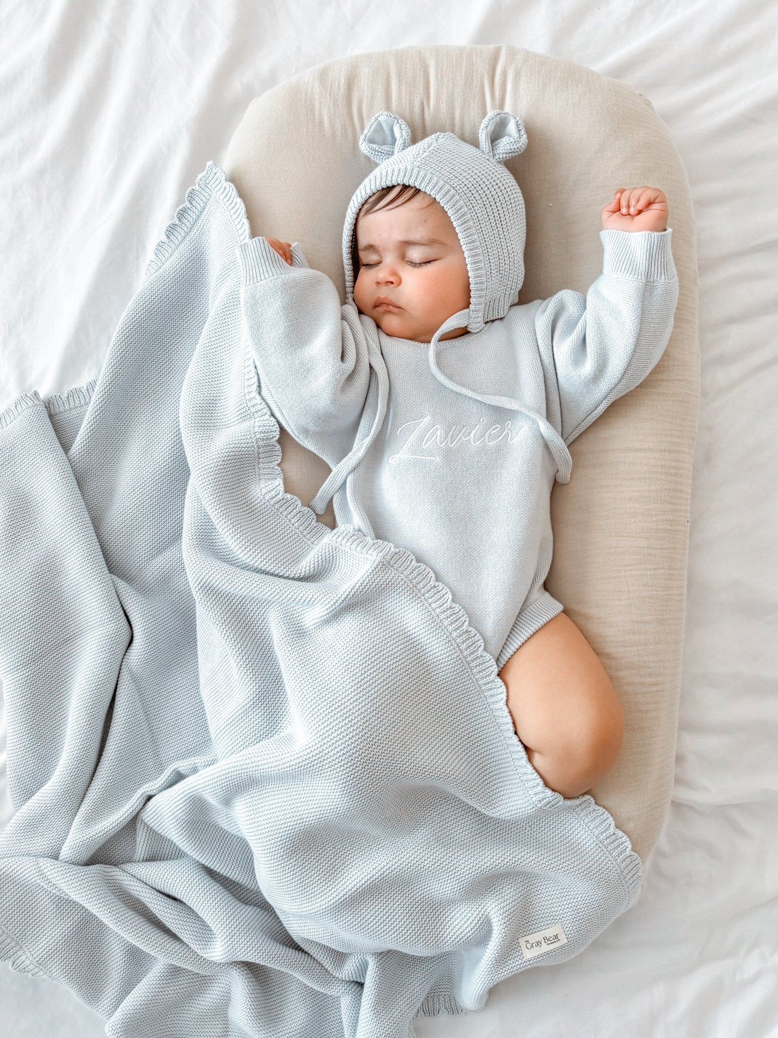 Scalloped Edge Blanket | Powder Blue