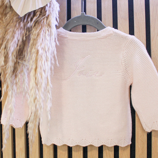 Personalised Baby Pink Knit Cardigan: Soft and Comfortable