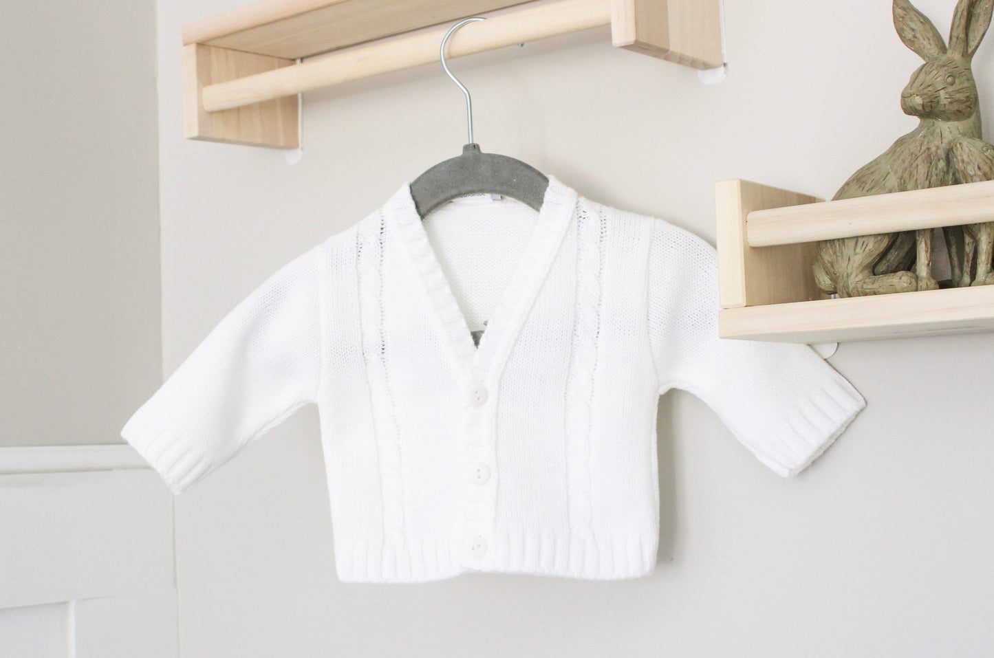 White Cable Knit Cardigan