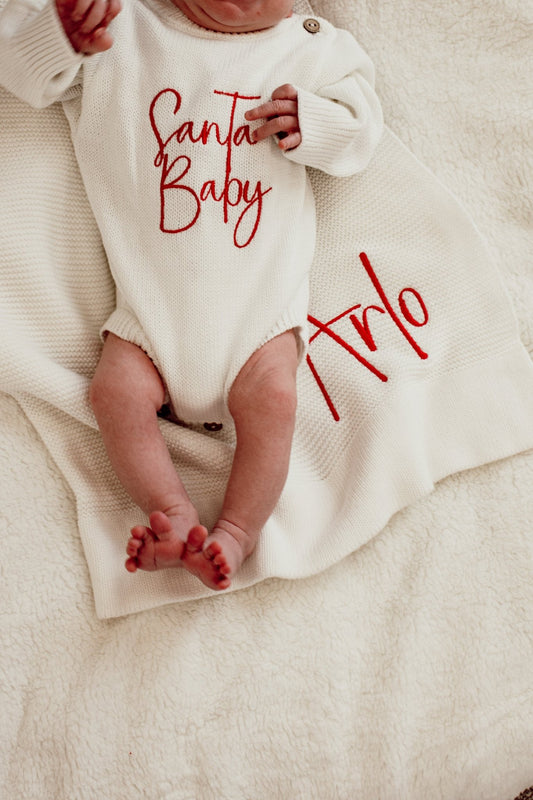 Santa Baby Romper and Blanket | Christmas Collection