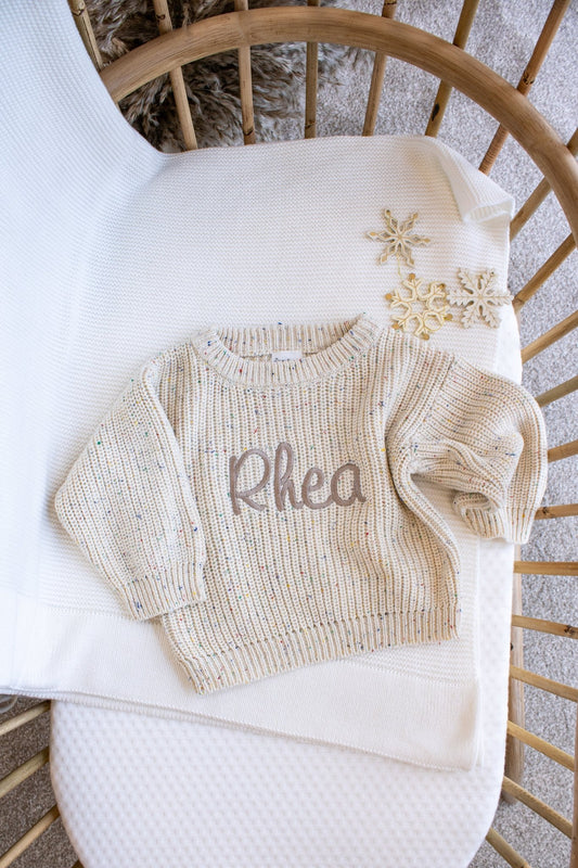 Speckled Chunky Knit Sweater | Cream