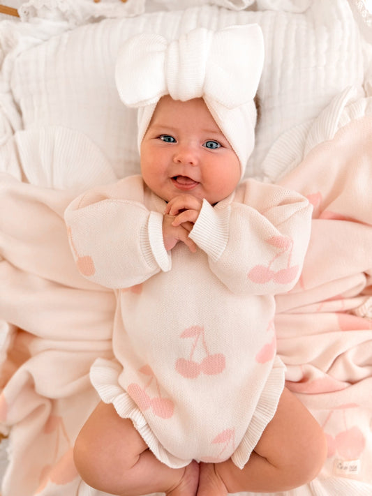 Ruffled Leg Romper | Pink Cherry