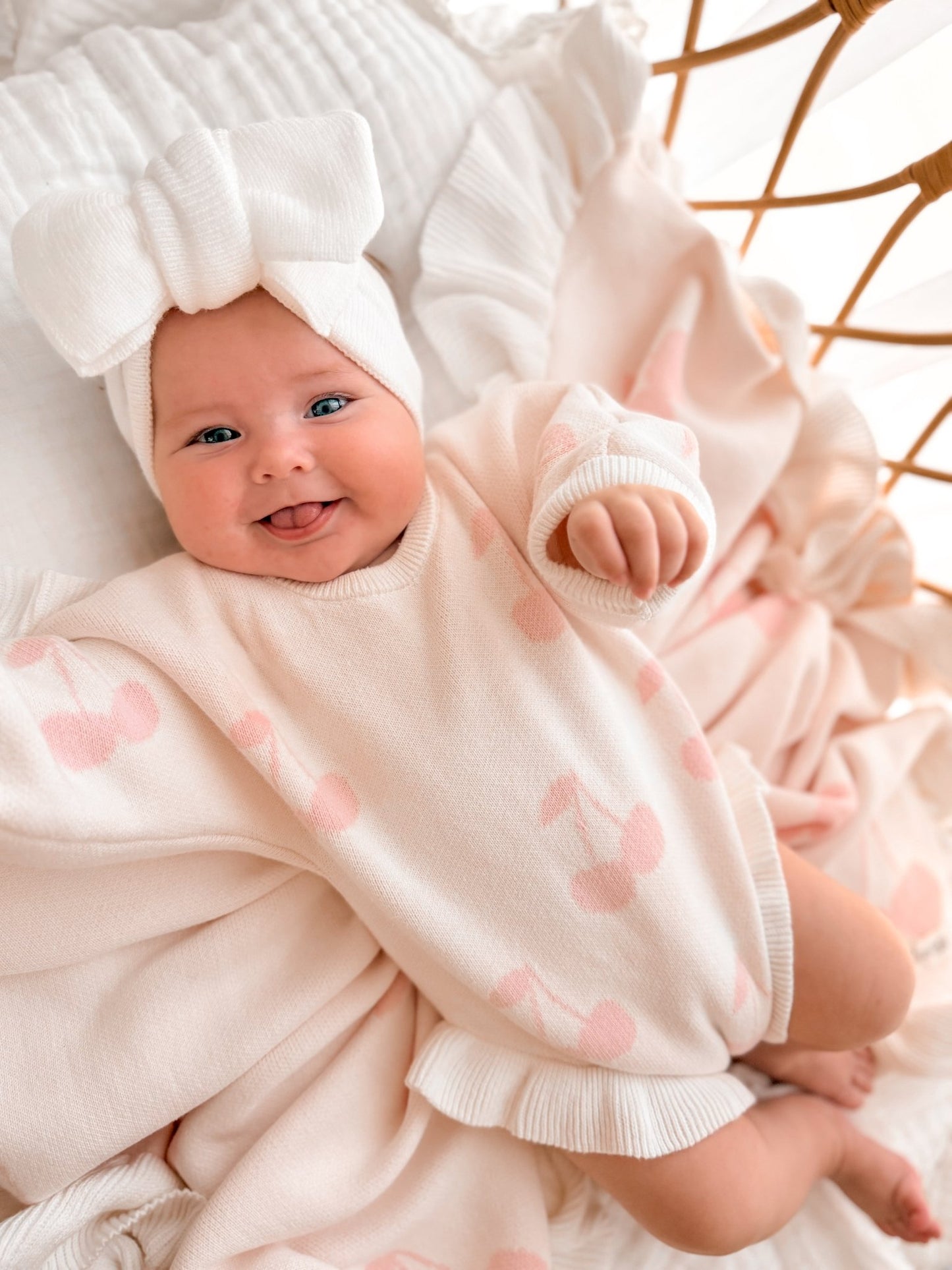 Ruffled Leg Romper | Pink Cherry