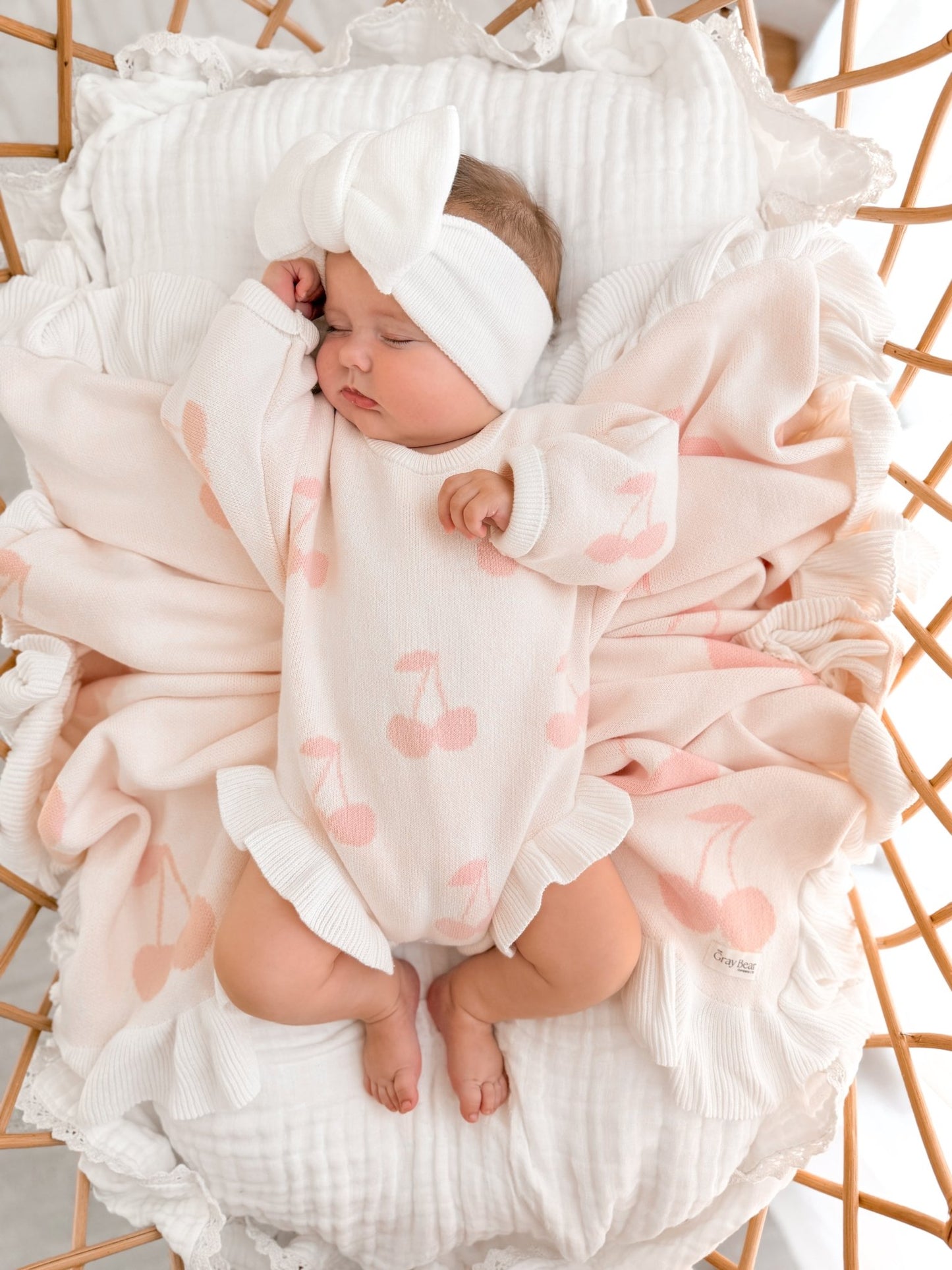 Ruffled Leg Romper | Pink Cherry