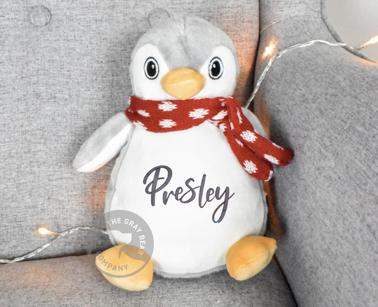Christmas Kids Personalised Embroidered Penguin Teddy