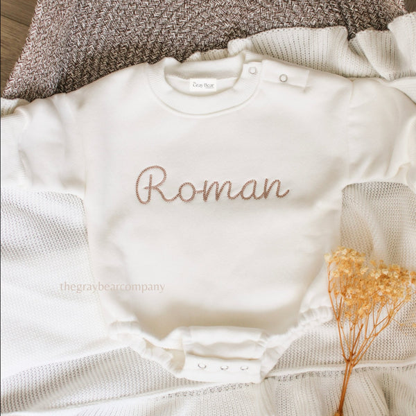 Baby Sweatshirt Romper - White