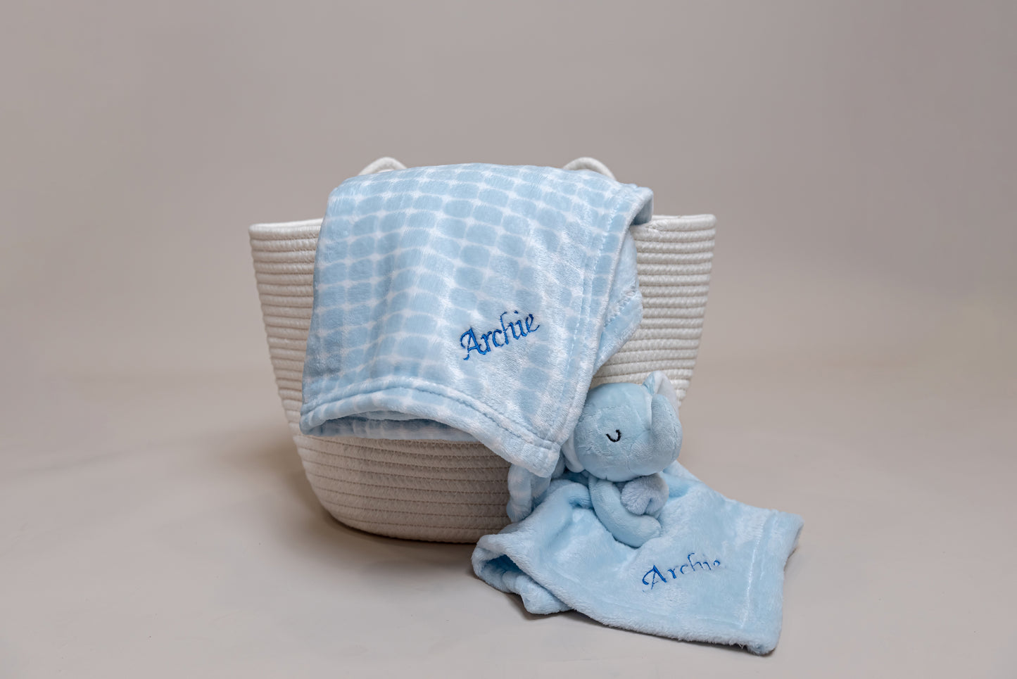 Personalised Baby Boy Comforter and Blanket Gift Set