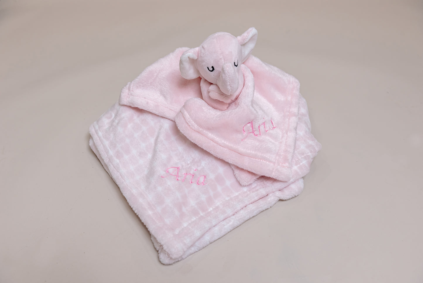 Personalised Baby Girl Comforter and Blanket Gift Set