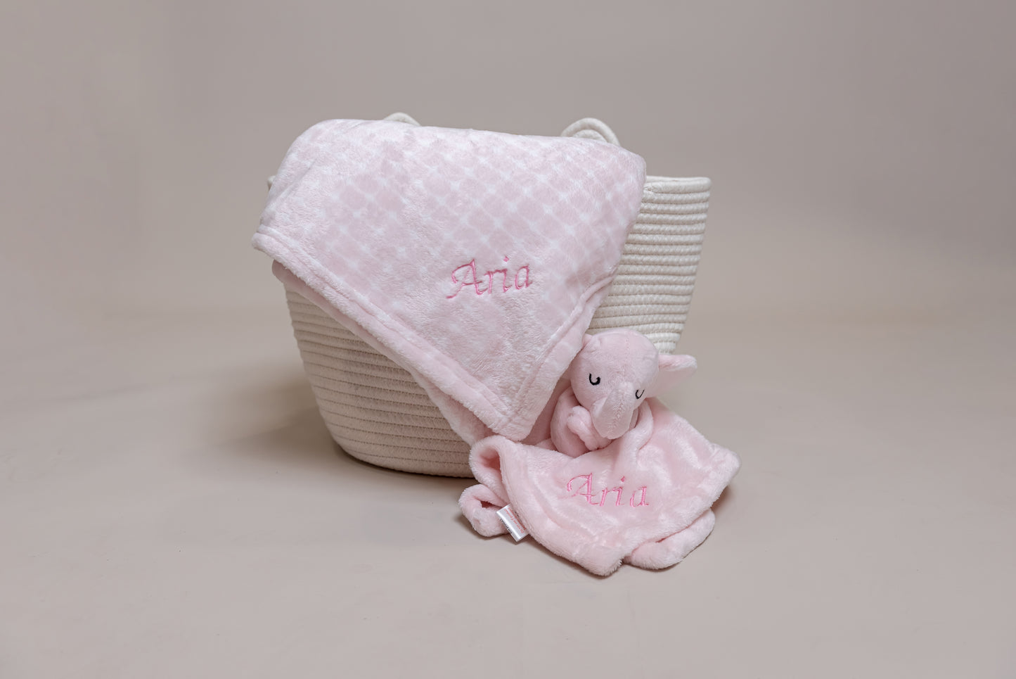 Personalised Baby Girl Comforter and Blanket Gift Set