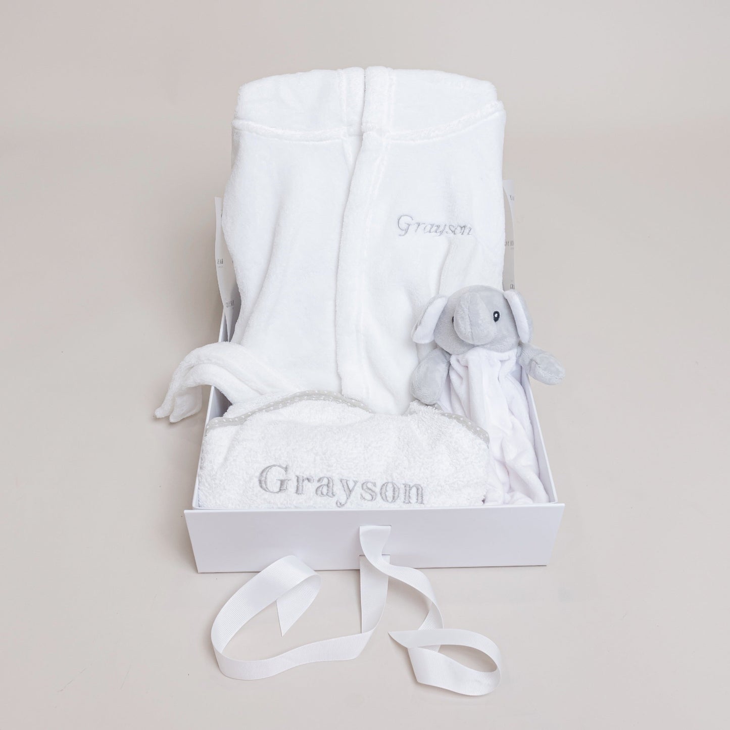 Embroidered White Baby Gift Set